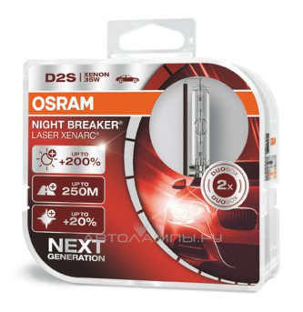 D2S 85V-35W (P32d-2) 4500K Xenarc Night Breaker Laser (2шт.) (Osram) 66240XNL-HCB