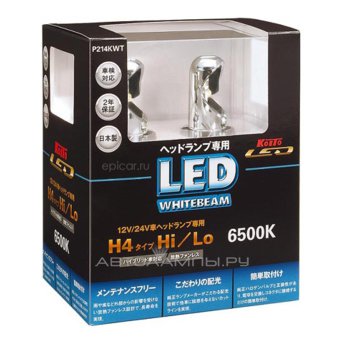 H4 12/24V-LED (P43t) 6500K 11/11W WhiteBeam LED (ку.2 шт.) P214KWT