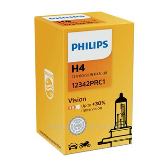H4 12V- 60/55W (P43t) ( +30% света) Vision (Premium) 12342PRC1