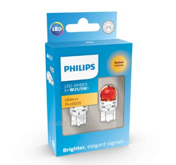 W21/5W 12V-LED (W3x16q) Amber 2.5/0.5W Ultinon Pro6000 (ку.2шт.) 11066AU60X2