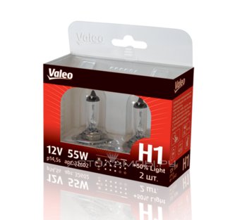 H1 12V- 55W (P14,5s) ( +50% �����) + 50% Light (������� 2��.) 32602